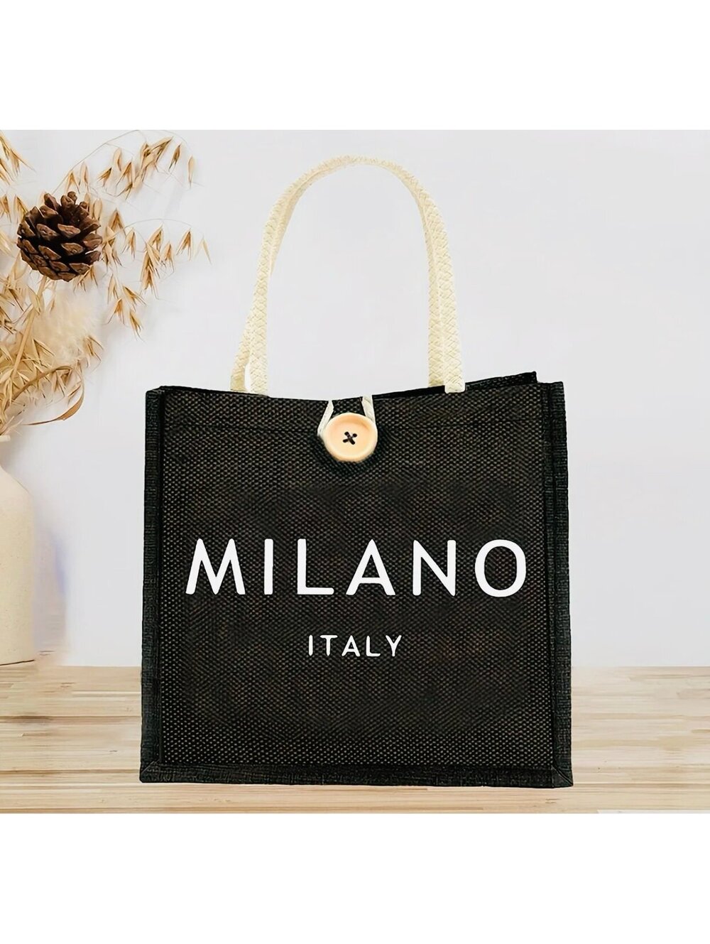 New - Chic - Adorable Retro Style Mini Tote Bag - Black